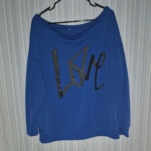 Amazon Blue Off-the-Shoulder Sweater